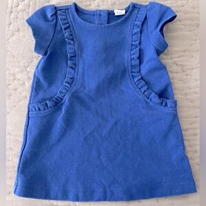 Janie & Jack Royal Blue Kids Ruffle Cap Sleeve 6-12 Months Cotton Blend